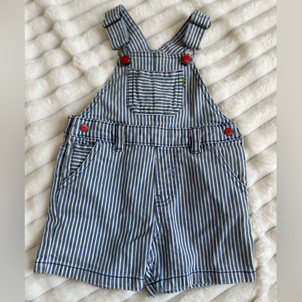 Mayoral Baby/Toddler Railroad Denim Stripe Dungaree Overall Shorts 18M